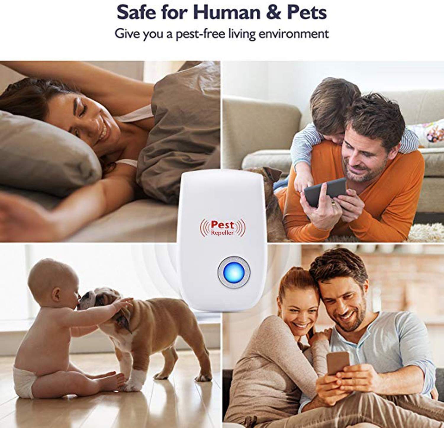 Home ultrasonic repeller to keep pests and rodents away Home ultrasonic repeller to keep pests and rodents away